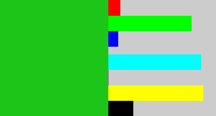 Hex color #1cc518 - green