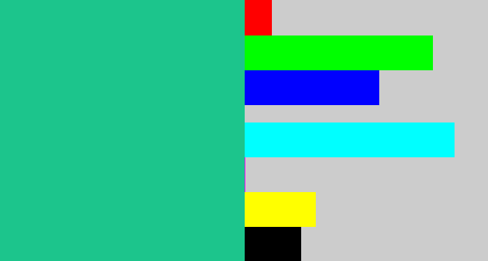 Hex color #1cc58c - greenblue