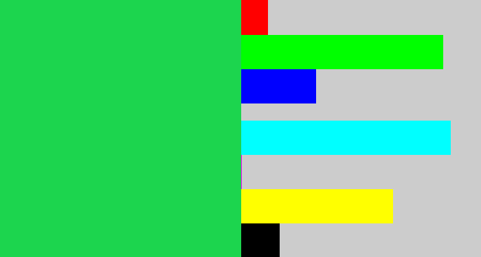 Hex color #1cd54e - shamrock green