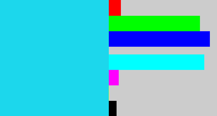Hex color #1cd7ec - aqua blue