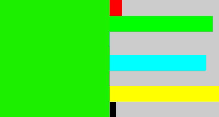 Hex color #1cef00 - highlighter green