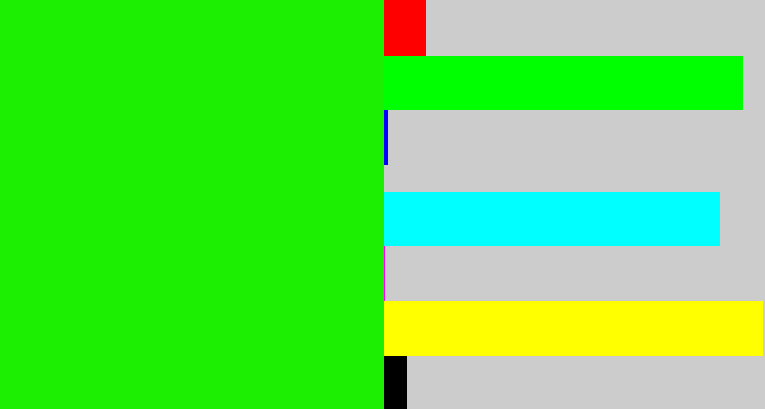 Hex color #1cef02 - highlighter green