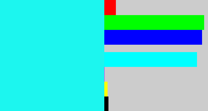 Hex color #1cf6ef - bright light blue