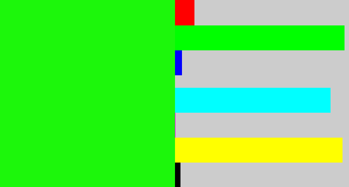 Hex color #1cf70b - highlighter green