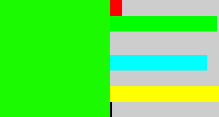Hex color #1cfa00 - highlighter green