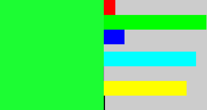 Hex color #1cfd33 - hot green