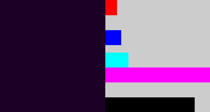 Hex color #1d0025 - very dark purple