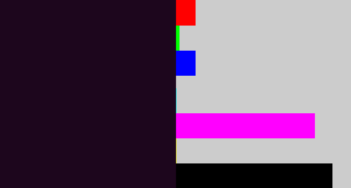 Hex color #1d061d - very dark purple