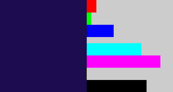 Hex color #1d0c4f - dark indigo