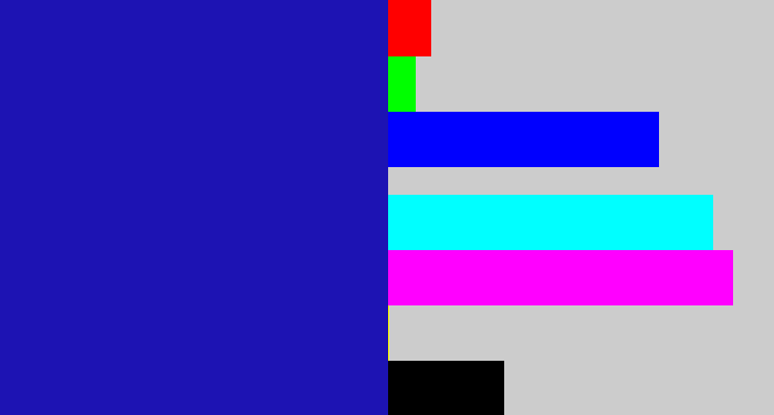 Hex color #1d13b3 - ultramarine