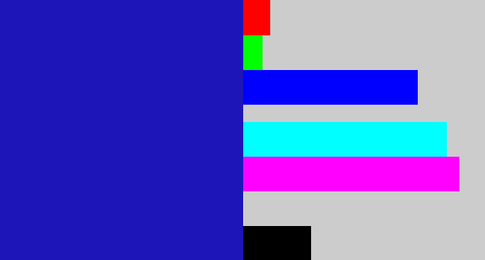 Hex color #1d15b8 - ultramarine