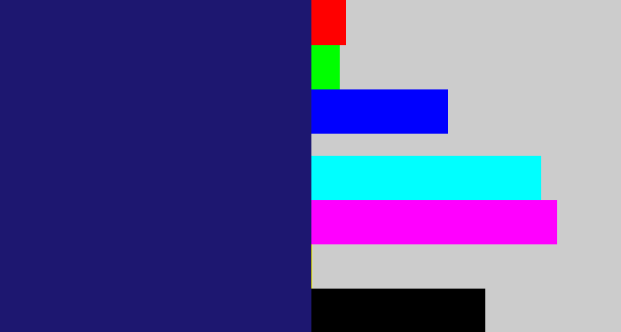 Hex color #1d1770 - dark indigo