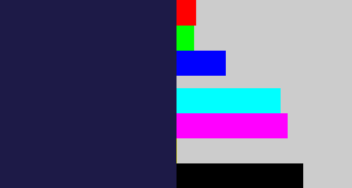 Hex color #1d1a47 - dark indigo