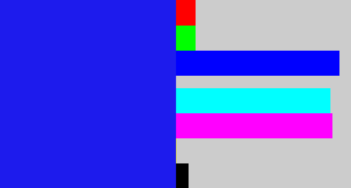 Hex color #1d1bed - vivid blue