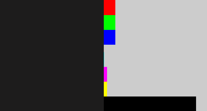 Hex color #1d1c1c - dark