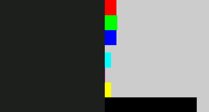 Hex color #1d1f1d - dark