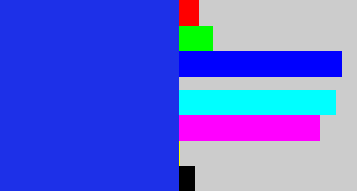 Hex color #1d30e8 - vivid blue