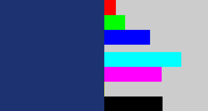 Hex color #1d3270 - dark slate blue