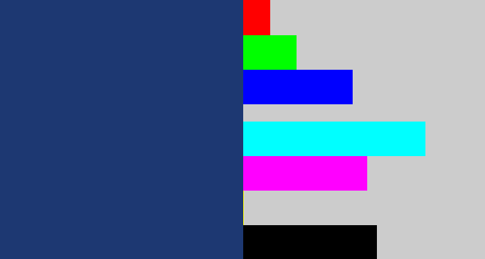 Hex color #1d3872 - dark slate blue