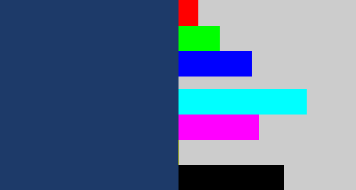 Hex color #1d3a69 - dark slate blue