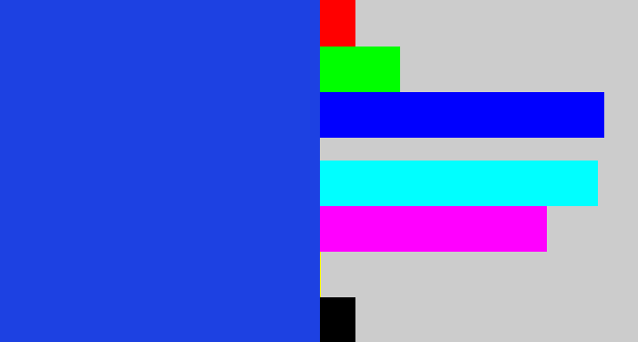 Hex color #1d41e2 - blue