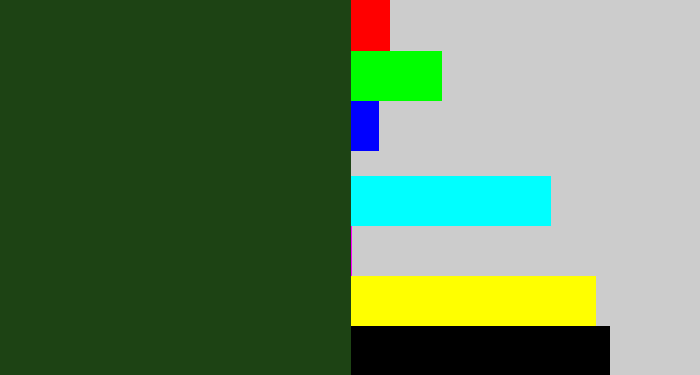 Hex color #1d4314 - forrest green