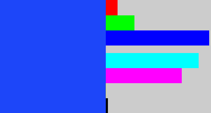Hex color #1d46f9 - vivid blue