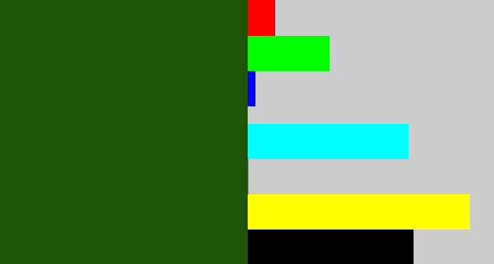 Hex color #1d5408 - forrest green