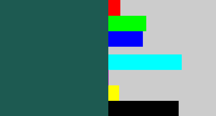 Hex color #1d5a51 - dark green blue
