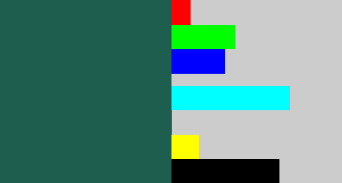 Hex color #1d5e4f - dark green blue