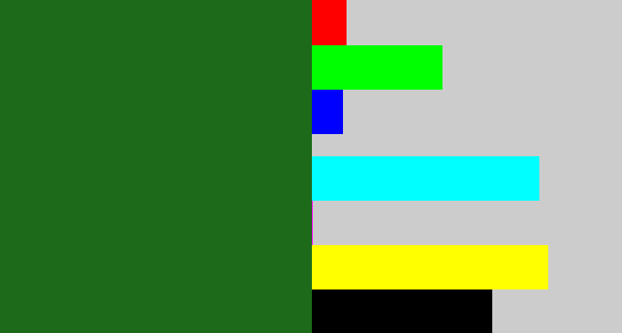 Hex color #1d6b1a - tree green
