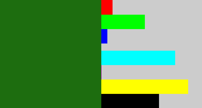 Hex color #1d6d0f - tree green
