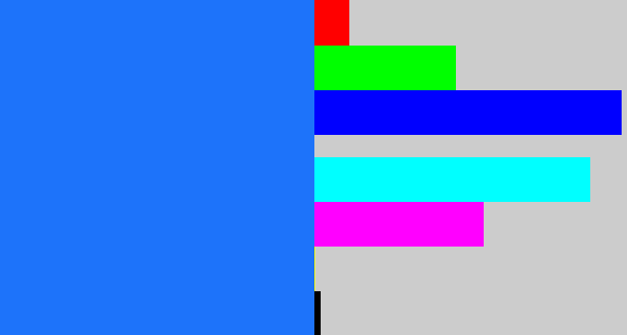 Hex color #1d73fa - clear blue