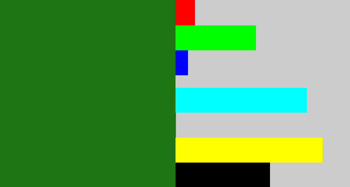 Hex color #1d7513 - tree green