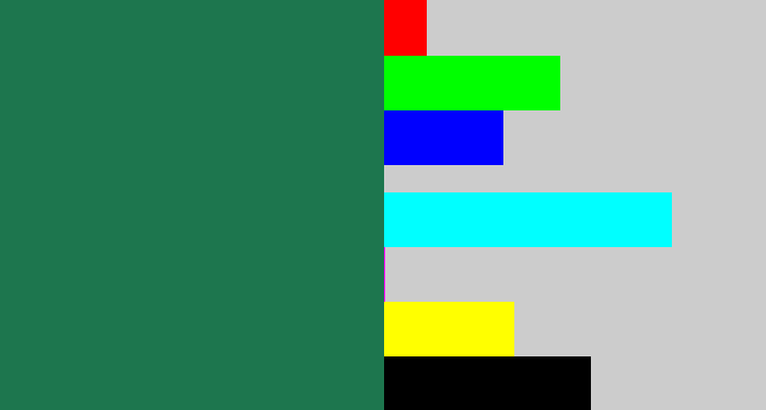 Hex color #1d764e - dark green blue