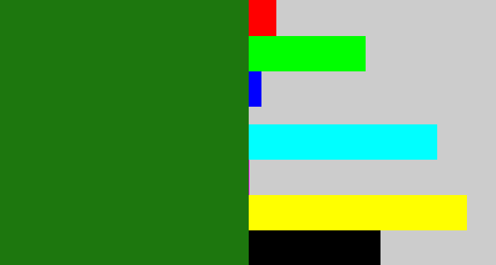 Hex color #1d770e - tree green