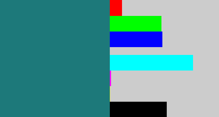 Hex color #1d797a - blue green