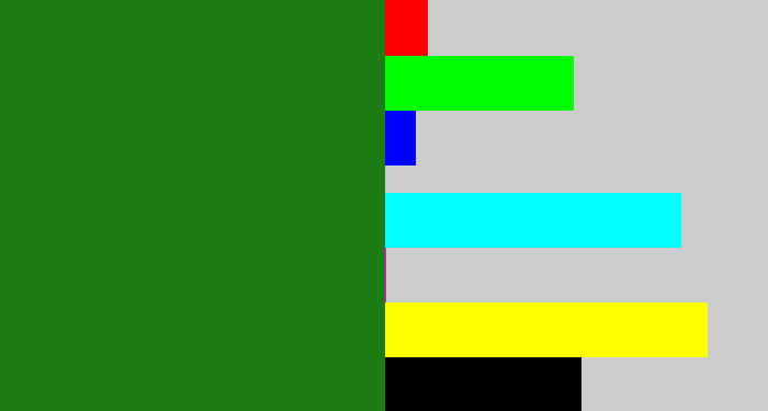 Hex color #1d7d14 - tree green