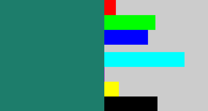 Hex color #1d7d6b - blue green