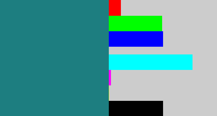 Hex color #1d7e80 - blue green