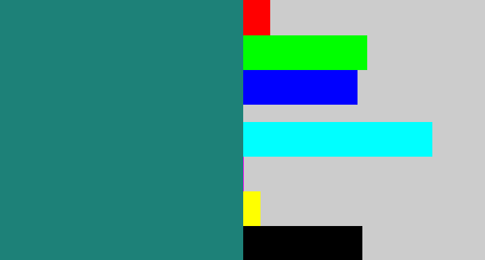 Hex color #1d8178 - blue green