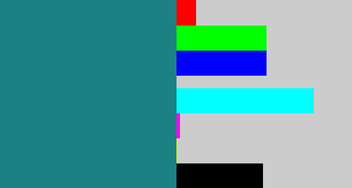 Hex color #1d8183 - greenish blue