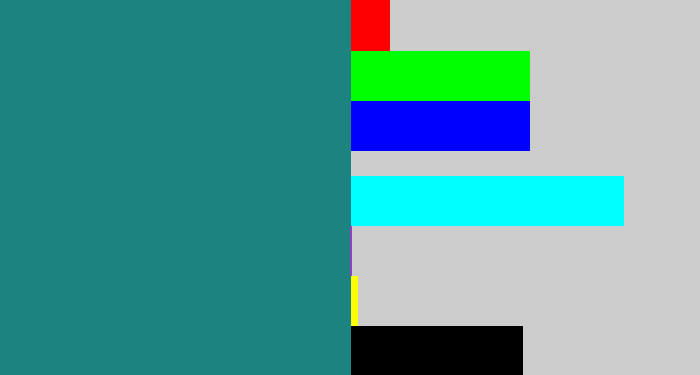Hex color #1d8381 - greenish blue