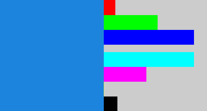 Hex color #1d84de - water blue