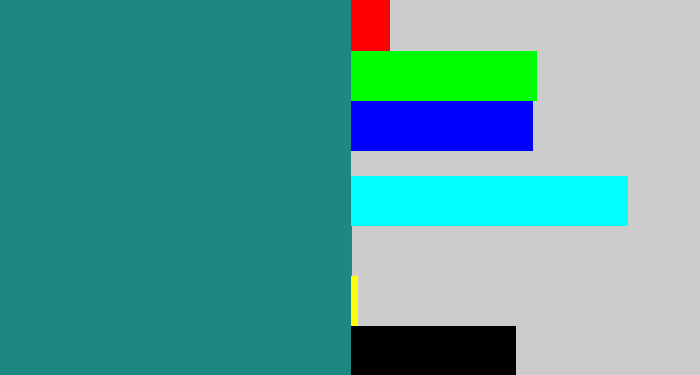 Hex color #1d8784 - greenish blue