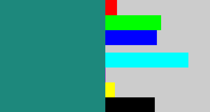 Hex color #1d887c - blue green