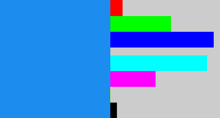 Hex color #1d8cef - clear blue