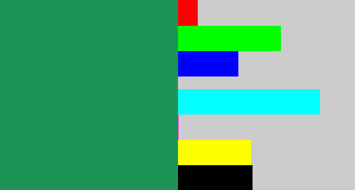 Hex color #1d9457 - viridian