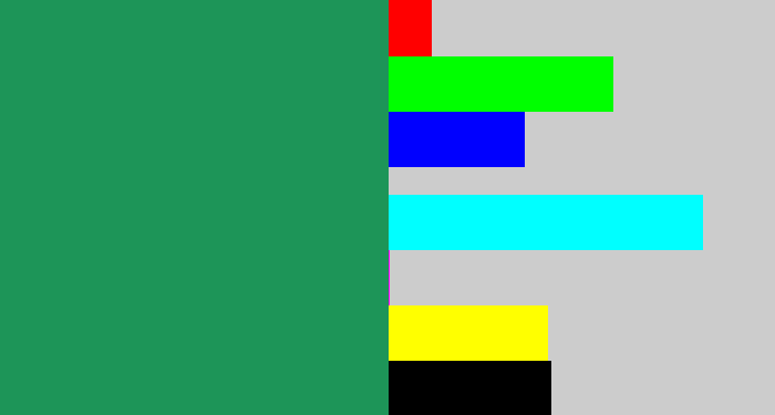 Hex color #1d9558 - viridian