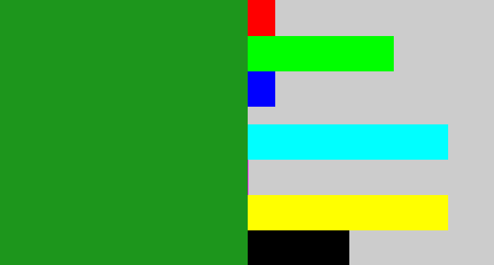 Hex color #1d961c - green